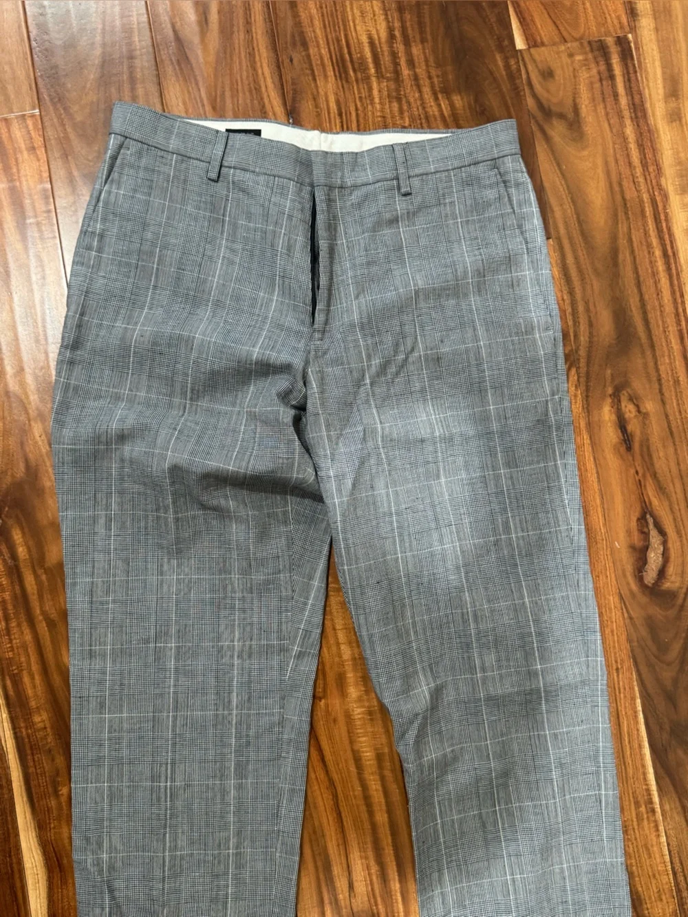 J. Crew Ludlow Slim Black and White Glen Plaid Trousers Size 32 W 32 L